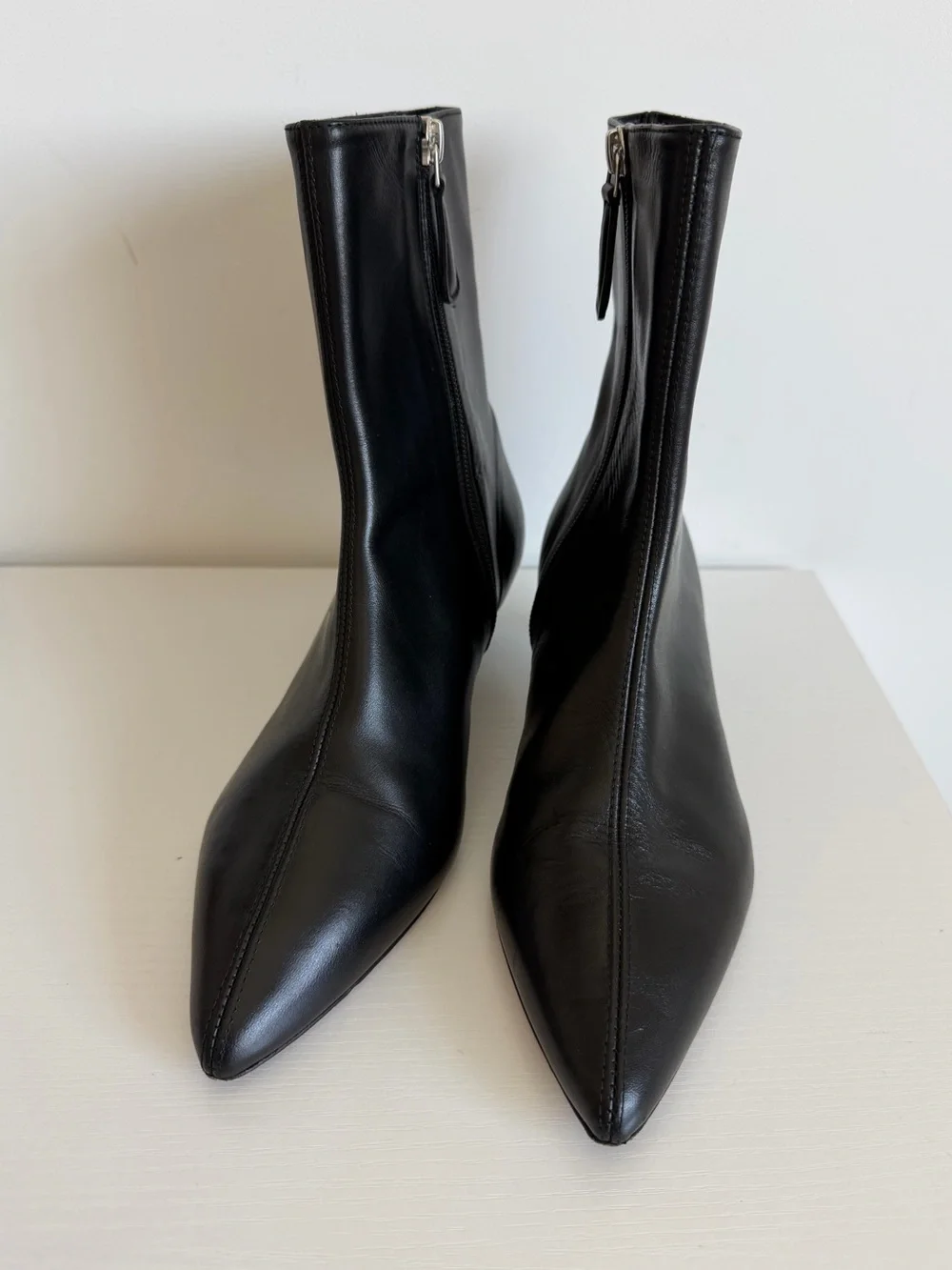 Freda Salvador 6 Lanna Ankle Boot Black Leather Kitten Heel